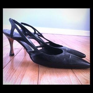 Manolo Blahnik Black Kitten Heels